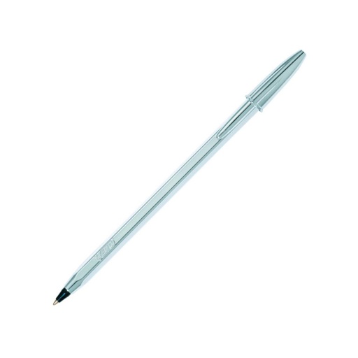 [119065] BOLÍGRAFO BIC CRISTAL PLATA · TINTA AZUL · TINTA ACEITE · PUNTA 1,0 MM · TRAZO 0,4 MM · PACK 20 UDS