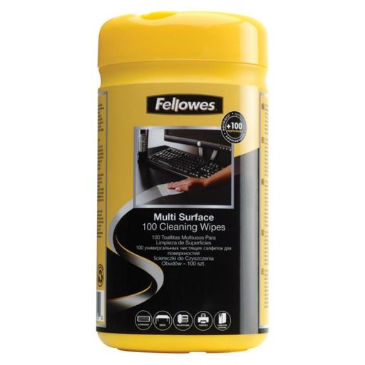 [249005] LIMPIADOR PREHUMEDECIDO FELLOWES DISPENSADOR 100 TOALLITAS