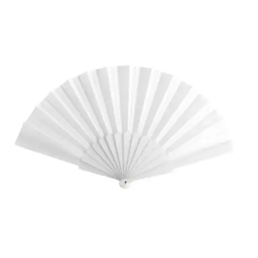 ABANICO BLANCO DE TELA Y PLÁSTICO 8096