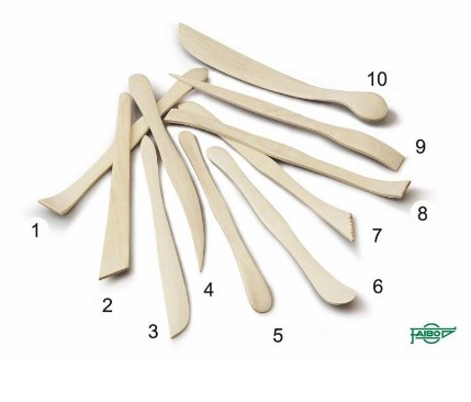 [700243] PALILLOS DE MODELAR DE MADERA FAIBO BLISTER 10 UNIDADES SURTIDAS