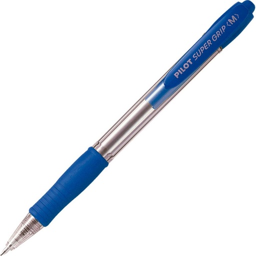 [080139] BOLÍGRAFO PILOT SUPER GRIP AZUL · TINTA ACEITE · PUNTA 1,0 MM · TRAZO 0,4 MM · CLIC RETRÁCTIL · GRIP · PACK 12 UDS