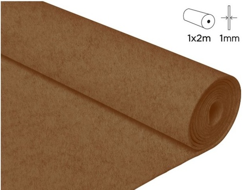 [825519] FIELTRO ACRÍLICO MARRON EN ROLLO 100×200 CM – 1 MM DE GROSOR, 160 G/M² (INNSPIRO)