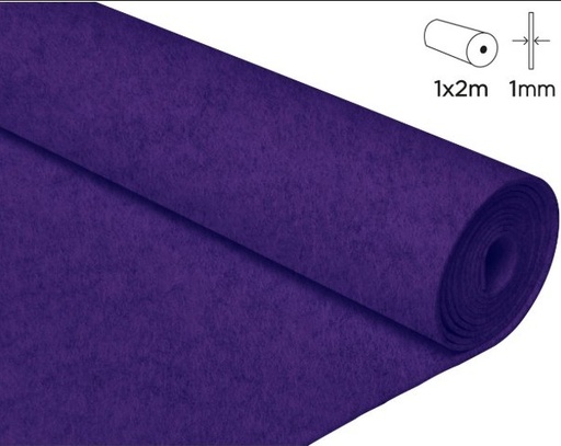 [825523] FIELTRO ACRÍLICO VIOLETA EN ROLLO 100×200 CM – 1 MM DE GROSOR, 160 G/M² (INNSPIRO)