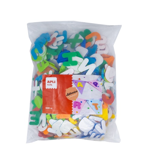 [825062] FORMAS DE GOMA EVA ADHESIVAS LETRAS SURTIDAS (500 UDS)