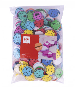 [650496] FORMAS GOMA EVA ADHESIVAS EXPRESIONES · MAXI · PACK 500 UDS · Ø 3,5 CM