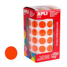 [650248] GOMETS APLI CIRCULO 15MM NARANJA ROLLO