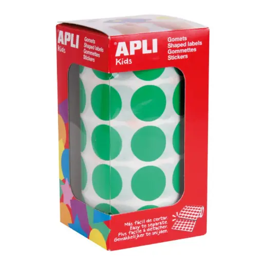 [650293] GOMETS APLI CIRCULO 20MM VERDE CLARO  ROLLO