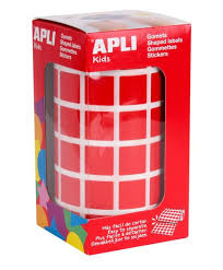 [650228] GOMETS APLI CUADRADO 15X15 ROJO ROLLO