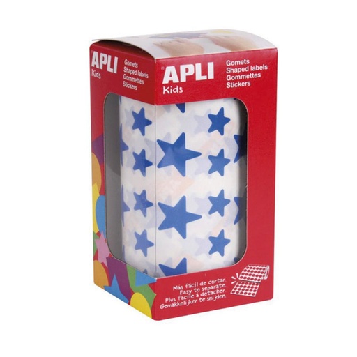 [650001] GOMETS APLI ESTRELLAS 12,5 Y 19,5 MM AZULES ROLLO