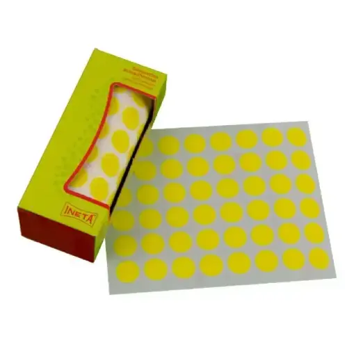 [825699] GOMETS INETA CÍRCULO GRANDE AMARILLO FLUOR – ROLLO 1680 UDS