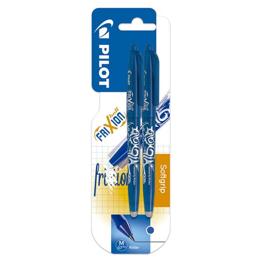 [118893] BOLÍGRAFO PILOT FRIXION BALL AZUL · TINTA GEL BORRABLE · PUNTA 0,7 MM · TRAZO 0,5 MM · BLISTER 2 AZULES