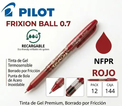[119585] BOLÍGRAFO PILOT FRIXION BALL ROJO