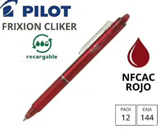 [119566] BOLÍGRAFO PILOT FRIXION CLICKER ROJO