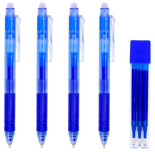 [120434] BOLÍGRAFO RAYLU IGNITE BORRABLE AZUL BOLSA 4 AZULES + 1 REC AZUL