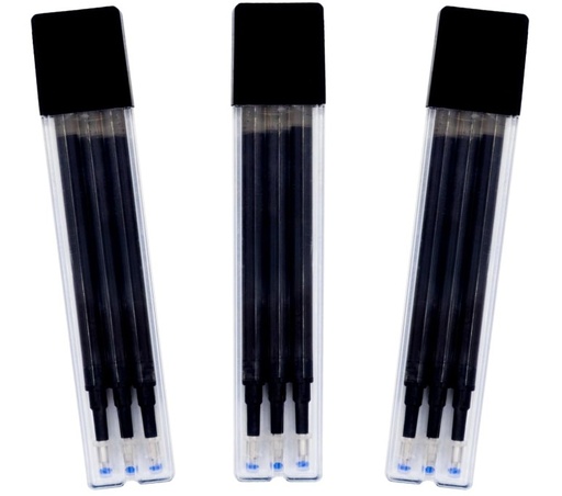 [120819] RECAMBIO BOLÍGRAFO RAYLU IGNITE BORRABLE NEGRO · TINTA GEL BORRABLE · TRAZO 0,7 MM · CLIC RETRÁCTIL · GRIP BOLSA 3 BLISTER 3 RECAMBIOS 