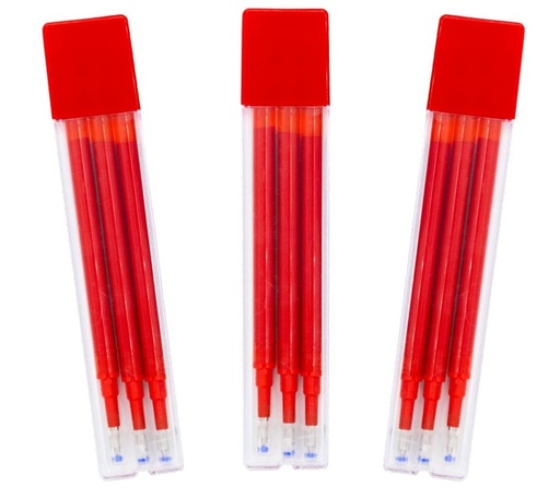 [120820] RECAMBIO BOLÍGRAFO RAYLU IGNITE BORRABLE ROJO · TINTA GEL BORRABLE · TRAZO 0,7 MM · CLIC RETRÁCTIL · GRIP BOLSA 3 BLISTER 3 RECAMBIOS 