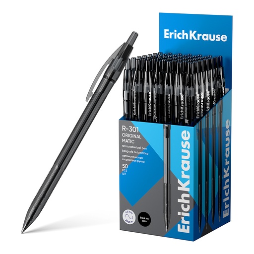 [080935] BOLÍGRAFO ERICHKRAUSE R-301 MATIC 1.0  NEGRO (RETRÁCTIL) 