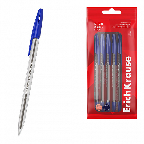 [081049] BOLÍGRAFOS BÁSICOS COREBALL TINTA DE ACEITE AZUL | BOLSA 10 UNIDADES