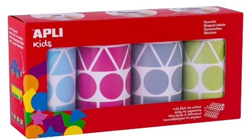 [825434] GOMETS GEOMÉTRICOS SURTIDOS 27 MM – AZUL, FUCSIA, GRIS, VERDE (4 UINDADES)