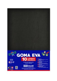 [630471] HOJAS DE GOMA EVA  – LÁMINAS UNICOLOR (NEGRO – 40x60x0,2 CM)