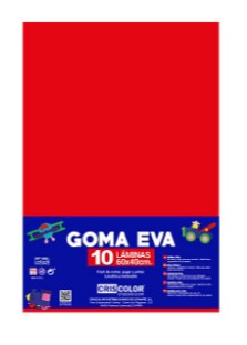 [630464] HOJAS DE GOMA EVA  – LÁMINAS UNICOLOR (ROJO – 40x60x0,2 CM)