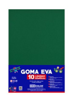 [825411] HOJAS DE GOMA EVA  – LÁMINAS UNICOLOR (VERDE MUSGO – 40x60x0,2 CM)