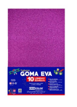 [825283] HOJAS DE GOMA EVA CON PURPURINA  – LÁMINAS UNICOLOR (LILA– 40x60x0,2 CM)