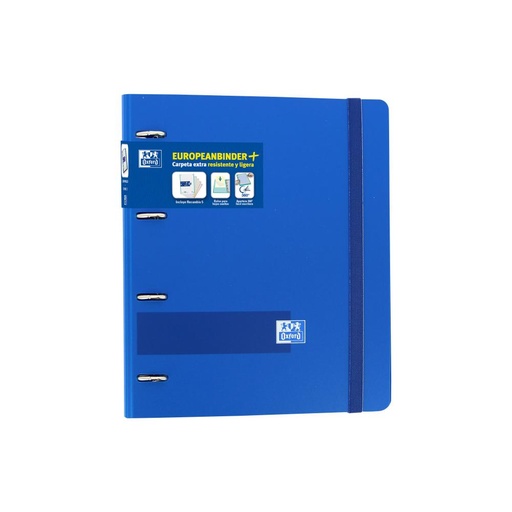 [650147] CARPEBLOC A4+ 4 ANILLAS 35MM CON RECAMBIO 5 COLORES CUADRÍCULA 5X5 TAPAS POLYFOAM AZUL MARINO