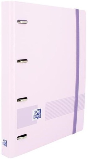 [650185] CARPEBLOC A4+ 4 ANILLAS 35MM CON RECAMBIO 5 COLORES CUADRÍCULA 5X5 TAPAS POLYFOAM MALVA PASTEL