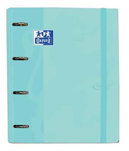 [650136] CARPEBLOC OXFORD TOUCH A4+ 4 ANILLAS 35MM CON RECAMBIO 100 HOJAS CUADRÍCULA 5X5 VERDE MENTA