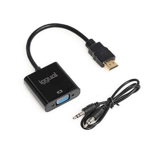 [120457] ADAPTADOR HDMI A VGA IGG317303 – CONECTOR MACHO HEMBRA CONVERSOR DE VÍDEO