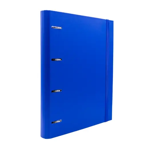 [209353] CARPEBLOCK 4 ANILLAS RAYLU PAPER® A4 AZUL · ANILLAS Ø30 MM · LOMO 60 MM · 100 HOJAS 90 g 4×4 · 5 SEPARADORES · CIERRE ELÁSTICO · SISTEMA RADO