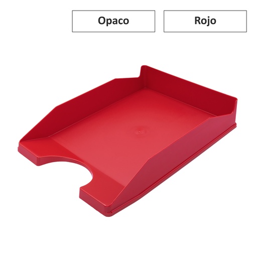 [181186] BANDEJA SOBREMESA A4 PLASTICO OPACO COLOR ROJO
