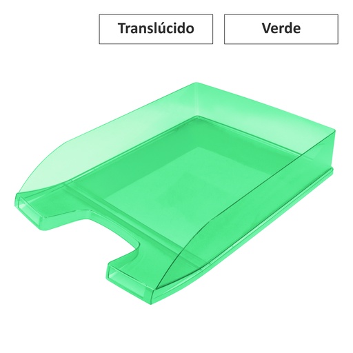 [180424] BANDEJA SOBREMESA A4 PLASTICO TRASLUCIDO VERDE