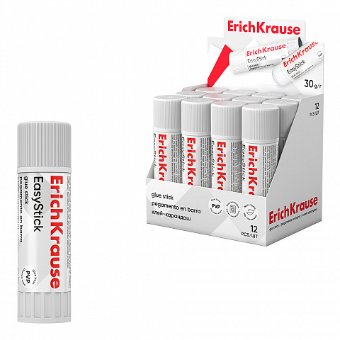 [040835] PEGAMENTO EN BARRA ERICHKRAUSE EASYSTICK – 30 G – EXPOSITOR 12 UDS