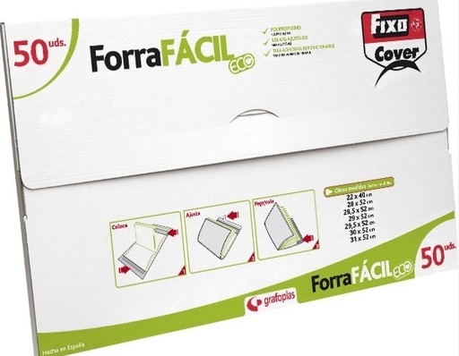 [513002] FORRAFÁCIL ECO – FORROS DE LIBROS TRANSPARENTES PP RECICLABLE (CAJA 50 UDS)
