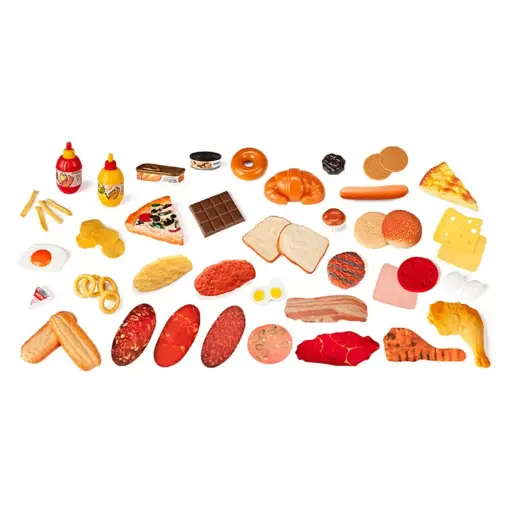 [825907] JUEGO ALIMENTOS COMIDA RÁPIDA 52 UNIDADES