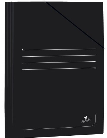 [825674] CARPETA A4+ CON GOMAS Y SOLAPAS (NEGRO) · CARTÓN 400 g · 3 SOLAPAS · ETIQUETA EN LOMO