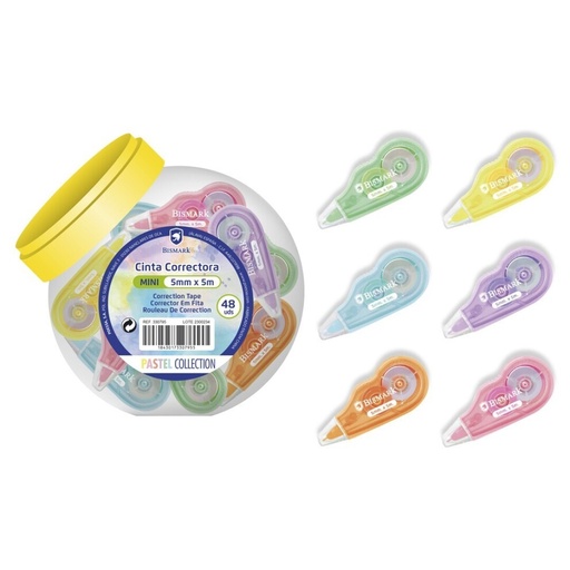 [081666] CINTA CORRECTORA MINI BISMARK PASTEL 5 MM × 5 M (BOTE 48UDS)