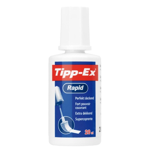 [080007] CORRECTOR LÍQUIDO TIPP-EX RAPID 20 ML – APLICADOR DE ESPUMA, SECADO RÁPIDO