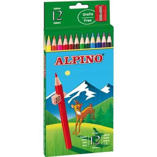 [630040] LÁPICES DE COLORES ALPINO SURTIDOS – ESTUCHE 12 COLORES