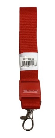 [825599] CINTA PLANA PORTANOMBRES  ROJO 5UDS – LANYARD CON SEGURIDAD Y GANCHO METÁLICO