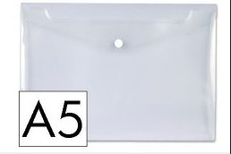 [180465] SOBRE PORTADOCUMENTOS POLIPROPILENO CON BROCHE A5 TRANSPARENTE