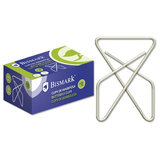 [040168] CLIPS DE MARIPOSA BISMARK Nº2 35MM BLÍSTER 50UDS