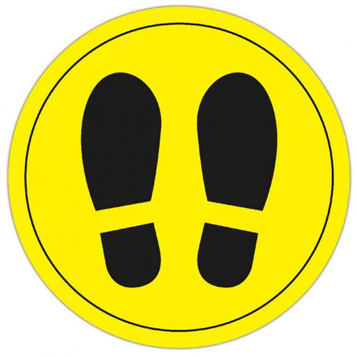 [749941] CÍRCULO DE SEÑALIZACIÓN PARA SUELO PVC Ø 30 CM – AMARILLO/NEGRO (REF. 18597)