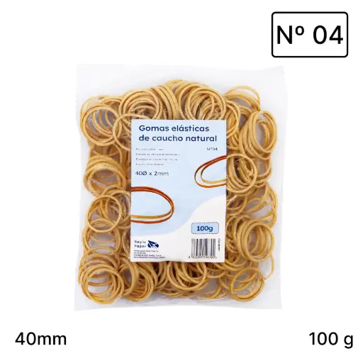 [040207] ANILLOS DE CAUCHO Nº04 RAYLU– BOLSA 100 GRAMOS