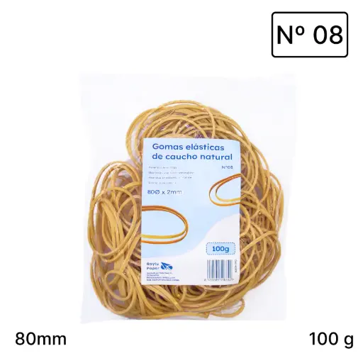 [040209] ANILLOS DE CAUCHO Nº08 RAYLU– BOLSA 100 GRAMOS