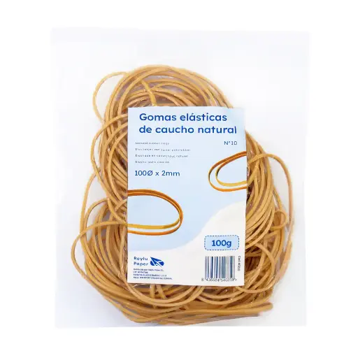 [040809] BANDAS ELASTICAS CAUCHO RAYLU Nº10 100X10MM BOLSA 100 GRAMOS