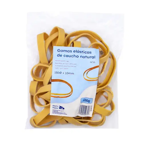 [040605] BANDAS ELASTICAS CAUCHO RAYLU  Nº15 150X10MM BOLSA 100 GRAMOS