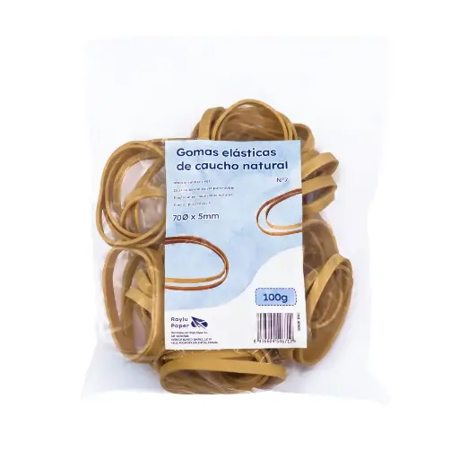 [040820] BANDAS ELASTICAS CAUCHO RAYLU  Nº7 70X5MM BOLSA 100 GRAMOS